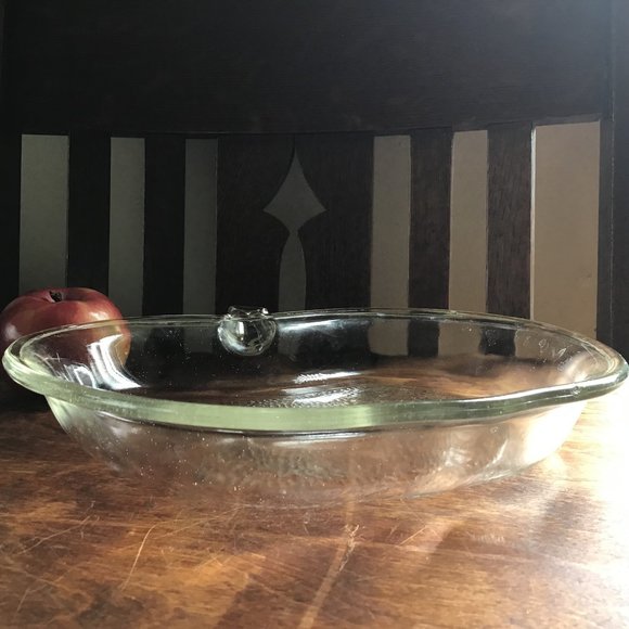 GLASBAKE Kitchen Apple Shaped Dish Glass Pie Plate Vintage Poshmark
